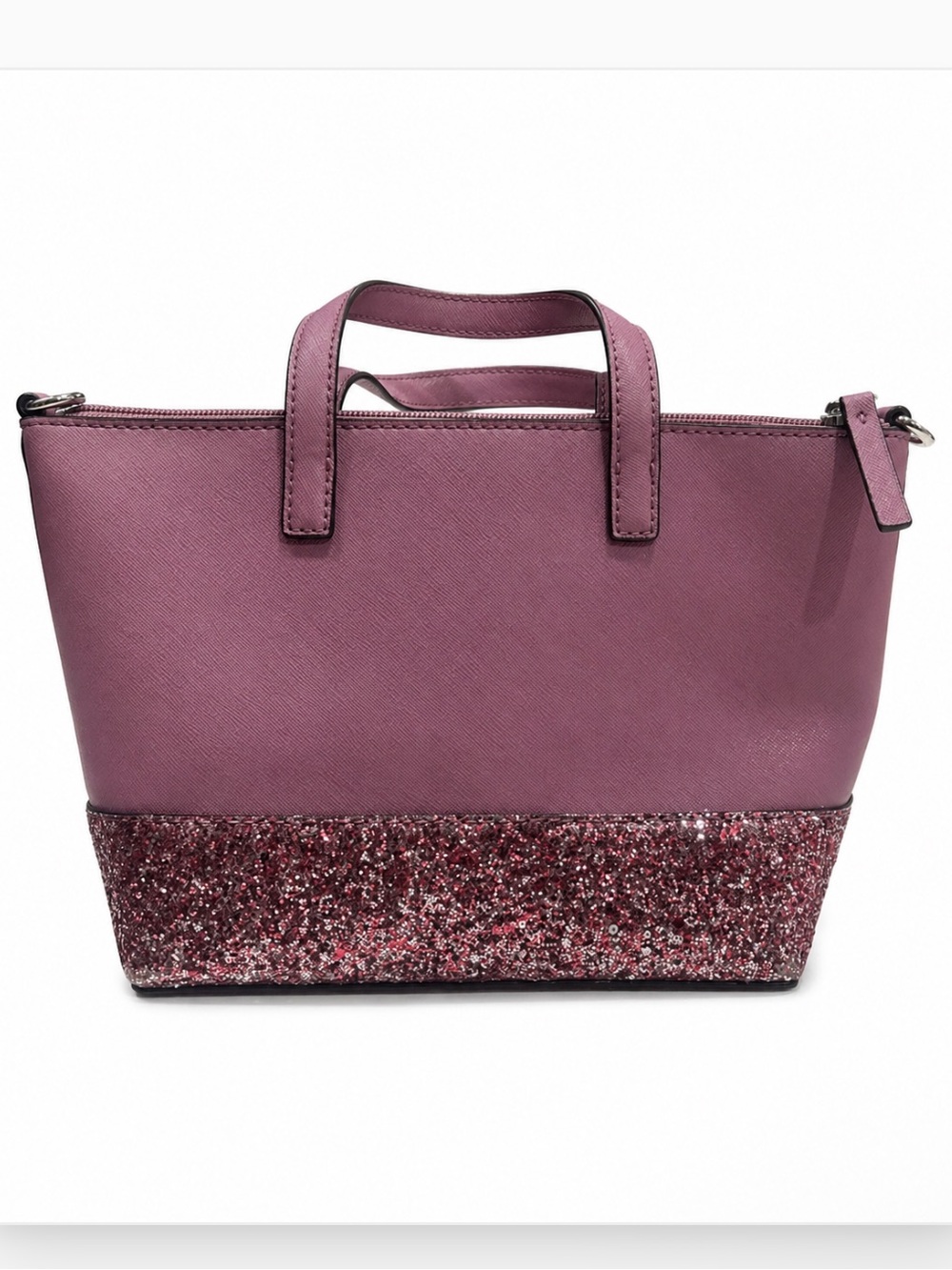 Kate Spade Small Pink Glitter Tote with Crossbody Strap - Picture 2 of 12